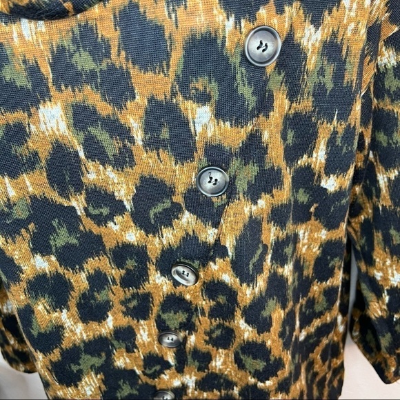 M NWT Notations Leopard Print Cowl Neck Sweater Long Sleeve Stretch Medium 8 10 - Picture 3 of 10